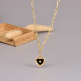 Collar pendiente plateado oro Titanium del acero 18K de la forma casual del corazón en bulto