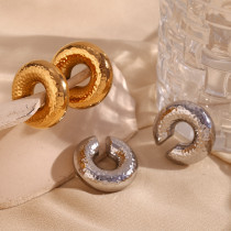 1 par de ear cuffs chapados en oro de 18 quilates de acero inoxidable con revestimiento geométrico de estilo clásico básico