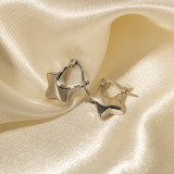 1 par de pendientes chapados en oro blanco de acero inoxidable con revestimiento de estrella estilo IG