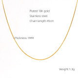 Collar Básico Geométrico Chapado en Acero Inoxidable Chapado en Oro de 18K