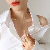 Collar de pulseras de acero de titanio geométrico de estilo Simple a la moda para mujer Collares de acero inoxidable
