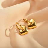 1 par de pendientes de gota chapados en oro de acero inoxidable, elegantes, lujosos, de estilo sencillo, con forma de corazón y mariposa