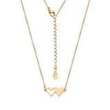 Collar con colgante chapado en oro rosa chapado en acero inoxidable con forma de corazón dulce