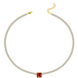 Colgante de collar chapado en oro con incrustaciones de Metal, rectangular, con forma de corazón dulce, estilo moderno y elegante