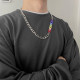 Collar De Acero De Titanio Con Costuras Coloridas De Cadena Hueca Geométrica Simple De Moda