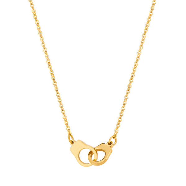 Collar de acero inoxidable con forma de esposas simples al por mayor