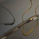 Collar chapado en oro geométrico de acero inoxidable 14K de estilo simple al por mayor