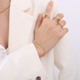Collar de estilo de diseño de doble Chocke, pulsera de collar de oro real de acero titanio 18