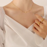 Nuevo collar minimalista exquisito de corazón pequeño que combina con todo diseño de nicho collar de clavícula chapado en oro de acero titanio P647