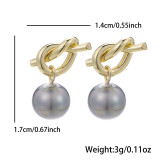 1 par de pendientes colgantes chapados en oro de 18K con perlas artificiales de acero inoxidable con incrustaciones irregulares de estilo clásico barroco informal