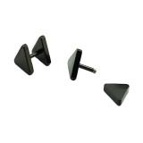 1 pieza Estilo simple Estilo clásico Pendientes triangulares de acero inoxidable con revestimiento