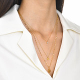 Collar de Zircon plateado oro simple del acero inoxidable 18K de la flor del estilo en bulto