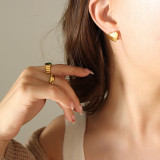 Pendientes Pendientes De Acero Titanio En Forma De Corazón 1 Pieza