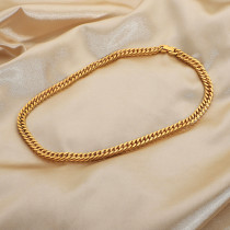 Collar de acero inoxidable bañado en oro de 18 quilates de Cuban Fashion