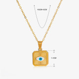 Collar con colgante de acero inoxidable con forma de corazón y ojo de titanio