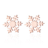 Pendientes de acero inoxidable con forma de copo de nieve geométrico de estilo Simple para mujer, sin incrustaciones