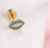 Pendientes con revestimiento de acero y titanio Fashion Lips, 1 pieza