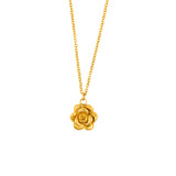 Collar chapado en oro de 18 quilates con revestimiento de acero inoxidable y flores de estilo simple