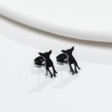 Pendientes chapados en acero inoxidable para perros de moda, 1 par