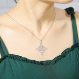 Collar de acero inoxidable 304 con colgante triangular celta de doble capa de bruja personalizada de entrega de una pieza de estilo coreano