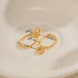 1 par de pendientes colgantes chapados en oro de 18 quilates de acero inoxidable huecos chapados redondos de estilo Simple estilo IG