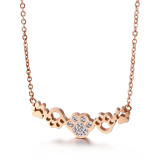 Nuevo collar con colgante de acero inoxidable, collar con huellas de garra de gato y diamante, venta al por mayor