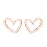 Pendientes de acero inoxidable con forma de corazón geométrico de estilo Simple para mujer, sin incrustaciones, pendientes de acero inoxidable chapados
