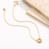 Collar chapado en oro de 18 quilates con revestimiento de pulido de acero inoxidable en forma de U de estilo coreano de estilo simple
