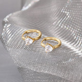 Pendientes con incrustaciones de acero y titanio en forma de corazón a la moda, 1 par