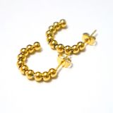 1 par de pendientes de acero inoxidable chapados en bolas de calle