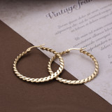 1 par de pendientes chapados en oro de 18 quilates de acero inoxidable con revestimiento de serpiente circular de estilo Simple de estilo Vintage