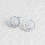 Pendientes redondos huecos simples de acero inoxidable al por mayor