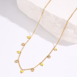 1 collar de borla de trébol de cuatro hojas de diamantes de acero inoxidable de estilo frío cadena de clavícula para mujer Regalo de cumpleaños