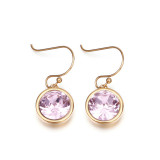 1 par de pendientes colgantes de circonita con incrustaciones de acero y titanio geométricos a la moda