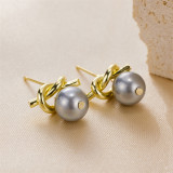 1 par de pendientes colgantes chapados en oro de 18K con perlas artificiales de acero inoxidable con incrustaciones irregulares de estilo clásico barroco informal