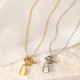 Collar con colgante de acero inoxidable con cierre de calle