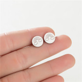 1 par de pendientes redondos de estilo Simple con forma de estrella y Luna, chapados en acero inoxidable