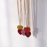 Collar con colgante de runas de acero de titanio en forma de corazón de doce constelaciones de moda