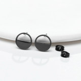 Pendientes geométricos de acero inoxidable de estilo simple que no platean pendientes de acero inoxidable con incrustaciones