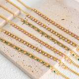 Collar chapado en oro de 18 quilates con revestimiento de esmalte de acero de titanio geométrico pastoral elegante para dama