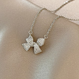 Collar de circón de concha de perlas artificiales con incrustaciones de acero de titanio geométrico de estilo Simple elegante