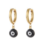 1 par de pendientes colgantes de acero inoxidable con esmalte de ojos de estilo sencillo y dulce