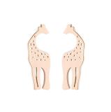 Pendientes de acero inoxidable con forma de animal de estilo sencillo para mujer, sin incrustaciones