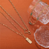 Collar chapado en oro de 18 quilates con revestimiento de acero inoxidable geométrico de estilo simple de estilo vintage