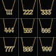 Collar con colgante chapado en acero inoxidable con números de moda