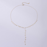 Collar chapado en oro de 18 quilates con revestimiento de acero inoxidable con pentagrama de estilo simple