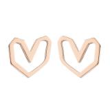 Pendientes de acero inoxidable con forma de corazón geométrico de estilo Simple para mujer, sin incrustaciones, pendientes de acero inoxidable chapados