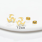 Pendientes con revestimiento de acero inoxidable, geométricos, a la moda, 1 par