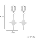 Pendientes colgantes chapados en acero inoxidable con estrella de Hip-Hop, 1 par