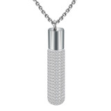 Collar con colgante de piedras preciosas artificiales con incrustaciones de acero de titanio geométrico de estilo simple